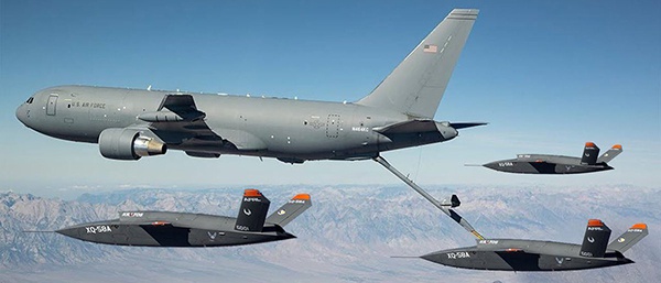  美国目前已经掌握了无人机空中加油机技术，如果运用于XQ-58A，该无人机航程可以进一步扩大